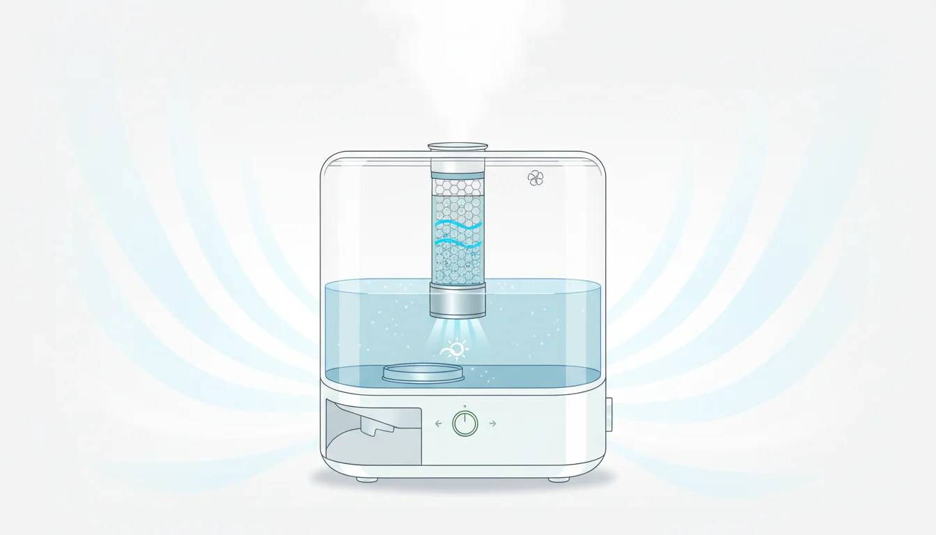 Illustration showing humidifier without mold concept