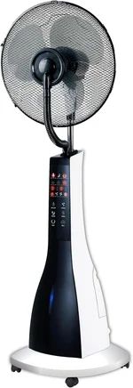 XBrand Black/White Intelligent Cool Mist Standing Oscillating Fan, 47 Inch Height