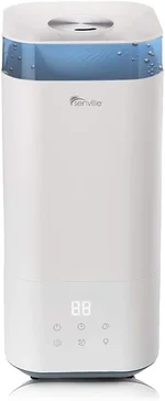 Senville 5L Top-Fill Humidifier for Home, Large Capacity Cool Mist Humidifier, Ultrasonic, With Essential Oil Diffuser for Aromatherapy White