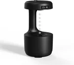 800ML anti-gravity water drop humidifier 2 Mode 4H power off protection suspended water drop Ultrasonic cold fog machine Holiday humidifiers for bedroom（Black）