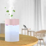 Small Humidifier, Mini Humidifier for Plant, 400ml Cool Mist Humidifiers for Bedroom, Desk Personal Humidifiers for Indoor Office Car, Portable Humidifier for Double Nourishment-Pink