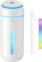 Small Humidifiers for Bedroom Nightstand Room 400ML USB Humidifer Plant Cool Mist Humidifier Easy Clean Travel Mini Portable Personal Desk Car Quiet Auto Shut-off Air Humidifier with Led Lights