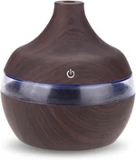 Wood Grain Humidifier LED Night Light Mist Maker Air Humidifier Essential Oil Diffuser Small Humidifiers for Bedroom Office Car Home 300ml