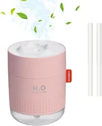 Portable Small Humidifier,500ml Air Humidifier for Plant,Night Light Function,Super Quite,Auto Shut-Off,USB Personal Cool Mist Humidifier for Bedroom,Baby Room,Office,Travel,Car,Home(Pink)