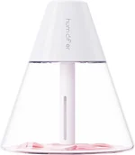 INVODA Mini Humidifiers, 260ml USB Personal Cool Mist Humidifier Cute Volcanoes Desktop Air Humidifier Quiet Night Light Small Humidifiers for Car, Office, Bedroom, Travel (White)