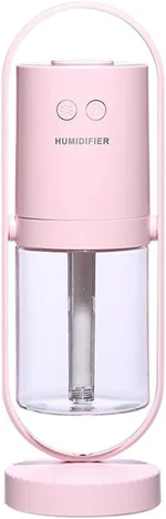 360 Rotate Air Humidifier Aroma Diffuser with Night Light, Cool Mist for Bedroom Home Car Plants Purifier Mini Humidifier, Portable Small Cool Mist Humidifiers for Cars Travel, Pink