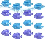 16pcs Humidifier Tank Cleaner, 2.52x1.57x1.06 Inch Humidifier Cleaner Fish Demineralization Cleaning Ball Humidifier Filter Replacement for Protec Fish Tank Mist Humidifiers (Purple, Blue)