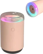 Portable Desk Car Mini Humidifier with Colorful Light, 2 Light Modes, Quiet Personal Ultrasonic Humidifier for Desktop, Bedroom, Car, Travel, Plant (Pink)