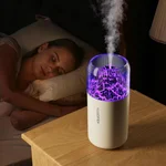 Mini Volcano Humidifier, USB Personal Desktop Humidifier for Car, Office, Bedroom etc. Auto Shut-Off, 2 Mist Modes, Super Quiet (White)