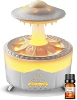 UFO Raindrop Humidifier Oil Diffuser - White - House Scent Essential Oil Desk Humidifier for Aromatherapy - Mushroom Desk Lamp Diffuser With Orange Aroma Oil Included