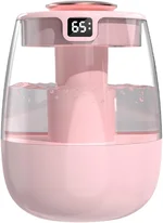 DONGKER Double Spray Humidifier,1L Silent USB Digital Display Humidifier with 2 Mist Modes & Night Light for Car Office Home Room