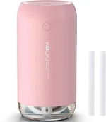 Portable Mini Humidifier, Small Cool Mist Humidifiers 350ml Quiet USB Personal Desktop Air Humidifier for Bedroom Home Plants Car Baby indoor Office with 2 Mist Modes Auto Shut-off（Pink)