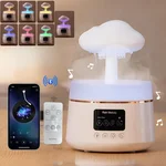 30db silent rain cloud humidifier for bedroom, 3 types brightness and 7 color lighting humidifier, equipped with remote control & Bluetooth music, rain humidifier water dripsimulating rain sound sleep