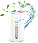 ZPP Portable Mini Humidifier with 7-color Lights for Car, Home, Office, Travel with Night Light, Auto Shut-Off