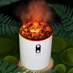 Volcano Mini Humidifier, Fire Flame 450ml Ultrasonic Cool Mist Small Humidifiers, USB Personal Desktop Humidifier for Plants Nursery Office Room Bedroom, Auto Shut-Off, Timer