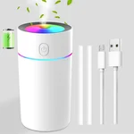 Portable Mini Humidifier with 7-color Lights, Cool Mist Small Desk Humidifiers Car Humidifier [2 Mist Modes] USB Personal Desktop Humidifiers for Bedroom, Office, Travel, Car, Plants, Super Quiet