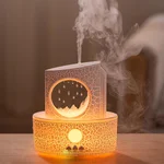Raindrop Humidifiers for Bedroom,300ML Ultrasonic Small Humidifier, Aromatherapy Essential Oil Vaporizer, Essential Oil Diffuser with Atmosphere Light,Suitable for Bedroom, Hotel,Gym,Yoga Room