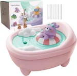 Cute Pink Mini Humidifier for Bedroom & Office, Top Fill 0.34L, Cool Mist, Quiet, Easy Clean, Colorful Light, Auto Shut Off