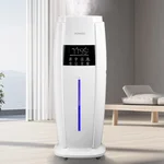 FOHERE 4.8Gal/18L Humidifier Large Room, Easy Top Fill Cool Mist Tower Humidifiers Quiet for Home, Plant, Office, Commercial, Whole House Cover up to 1500ft², with Smart Humidity Sensor, Remote, White