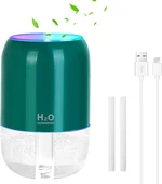 USB Powered Small Humidifier for Indoor Plants, Auto Shut-Off 200ml Portable Desktop Mini Cool Mist Humidifier with 2 Mist Modes for Office Car Bedroom (Green)