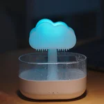 Rain Cloud Humidifier Water Drip, Essential Oil Rain Diffuser Night Light with 7 Changing Colors, Adjustable Mist Mode, Waterless Auto Shut-Off, for Bedroom, Office (Transparent White)