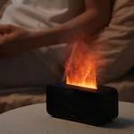 Colorful flame Diffuser Humidifier, 120mL Ultra-Quiet Humidifiers for Bedroom, Automatic power-off protection without Water, for Home, Hotel, and Office(Black)