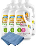 Plexon Microfiber Cleaning Cloth 14"x14" with Best Air 246 Humidifier Water Treatment Combo, 64 Fl oz (6 Pack) – Odor Control, Enhances Humidifier Efficiency