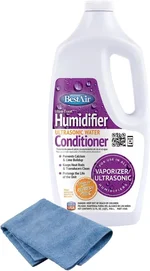 Plexon Microfiber Cleaning Cloth 14"x14" with Best Air 3US Ultrasonic Humidifier Water, Conditioner and Scale Treatment, 32 fl oz – Prevents Lime & Scale, Enhances Humidifier Performance