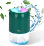 Mini Humidifiers for Bedroom, 200ml Cool Mist Humidifiers for Home Nursery Indoor Plants, Room Humidifier for Bedroom Quiet Easy Clean Auto Shut-off Top Fill Humidifier for Car Office Desktop, Green