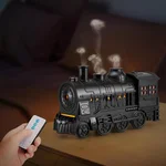 Humidifiers for Decoration, Cool Cute Steam Train Looking Mist Air Humidifier Diffuser for Home Baby Nursery & Plants and Auto Shut-off with Remote Included. (Black)