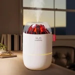 Portable Mini Humidifier for Desk Bedroom Indoor Plant, 280 ml Humidifier for Office Small Room, USB Powered Quiet Cool Mist Humidification Night Light (White)