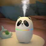 Mini Cute Cartoon Panda Air Humidifiers, Portable Personal Desk Humidifier with 7 Color Night Light, 2 Mist Spray Modes Aroma Essential Oil Diffuser for Home,Car,Bedroom & Office (220ml)