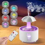 Humidifiers for Bedroom, 300ML Rotating Umbrella Humidifier with Remote & Timer, 7 Colors Water Drip Diffuser with Essential Oil Diffuser, Funny Rain Humidifier Night Light for Room (White-Umbrella)