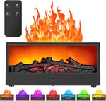 Mini Fireplace Aromatherapy Diffuser 7 Color Lights Fireside Bonfire Flame Air Humidifier for Home 150ml Timer & Auto-Off Essential Oil Diffuser with Remote for Spa, Yoga, Office (Black)