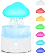 Rain Cloud Humidifier, Rain Humidifierrain Humidifier Water Drip, Water Drip Rain Sounds for Sleeping, Mushroom Waterfall Lamp, Desk Humidifiers for Office (white)