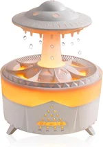 UFO Rain Humidifier - Remote Controlled Diffuser with LED Night Light and Timer Settings, The Perfect White Noise While Sleeping