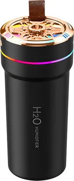 Car Diffuser Humidifier with Night Lights Portable 300mL USB Powered Cool Mist Auto Shut-Off Quiet Perfect for Car Home Office Bedroom (Black)