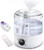 Humidifiers for Bedroom Baby, QWUE Top Fill 3L Humidifier Large Room, Easy to Fill & Clean, 28dB Quiet Cool Mist Air Humidifier for Plants, Home, Nursery, Allergy Relief, Auto Shut-off and BPA-Free