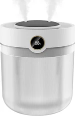 Humidifiers for Bedroom, 2000ML Dual-Nozzle Humidifier with7-Color LED,Easy Top Fill Personal Desktop Portable Humidifiers for Travel,Office, Plants, Home (White)