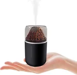 LUODIRBG Mini Humidifier, USB Portable Small Personal Desktop Humidifier, 180ML Volcano Lava Quiet Cool Mist Air Humidifiers for Travel, Car, Office, Bedroom, Easy to Clean, Auto Shut-off (Black)