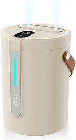 2.5L Humidifiers for Bedroom - Quiet Cool Mist Small Humidifier for Large Room with Night Light, Adjustable Mist Desk Humidifier, Easy to Clean, Ideal for Baby Nursery & Plants (Beige)
