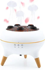 Jellyfish Diffuser Humidifier with Music Rhythm Mist, 250ml Cool Mist Ultrasonic Aromatherapy Humidifier with 7 LED Colors, Remote Control & Timer for Desk, Bedroom, Nursery