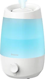 BREEZOME Humidifiers for Bedroom, 2.5L Humidifiers for home, 250ml/h Mist Output, 7 Adjustable LED,25hrs Essential Oil Diffuser, 25dB Ultra-Quiet Operation for Nurseries and Indoor Plants, White
