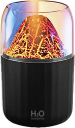 Colorful Volcano Humidifier, Ultrasonic Cool Mist Auto Shut-Off Car Diffuser, 2 Fog Mode Ultra Quiet Humidifier for Car Bedroom Office USB-300ml (Black)